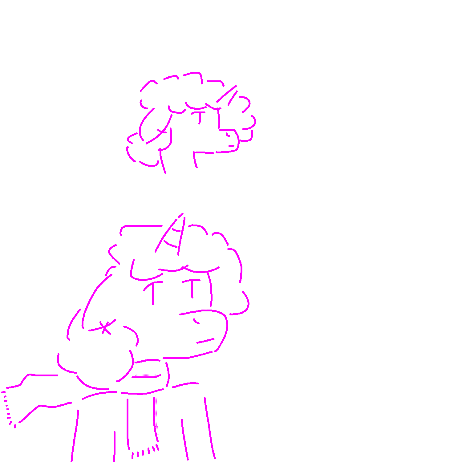 a couple of sketches of the same pony